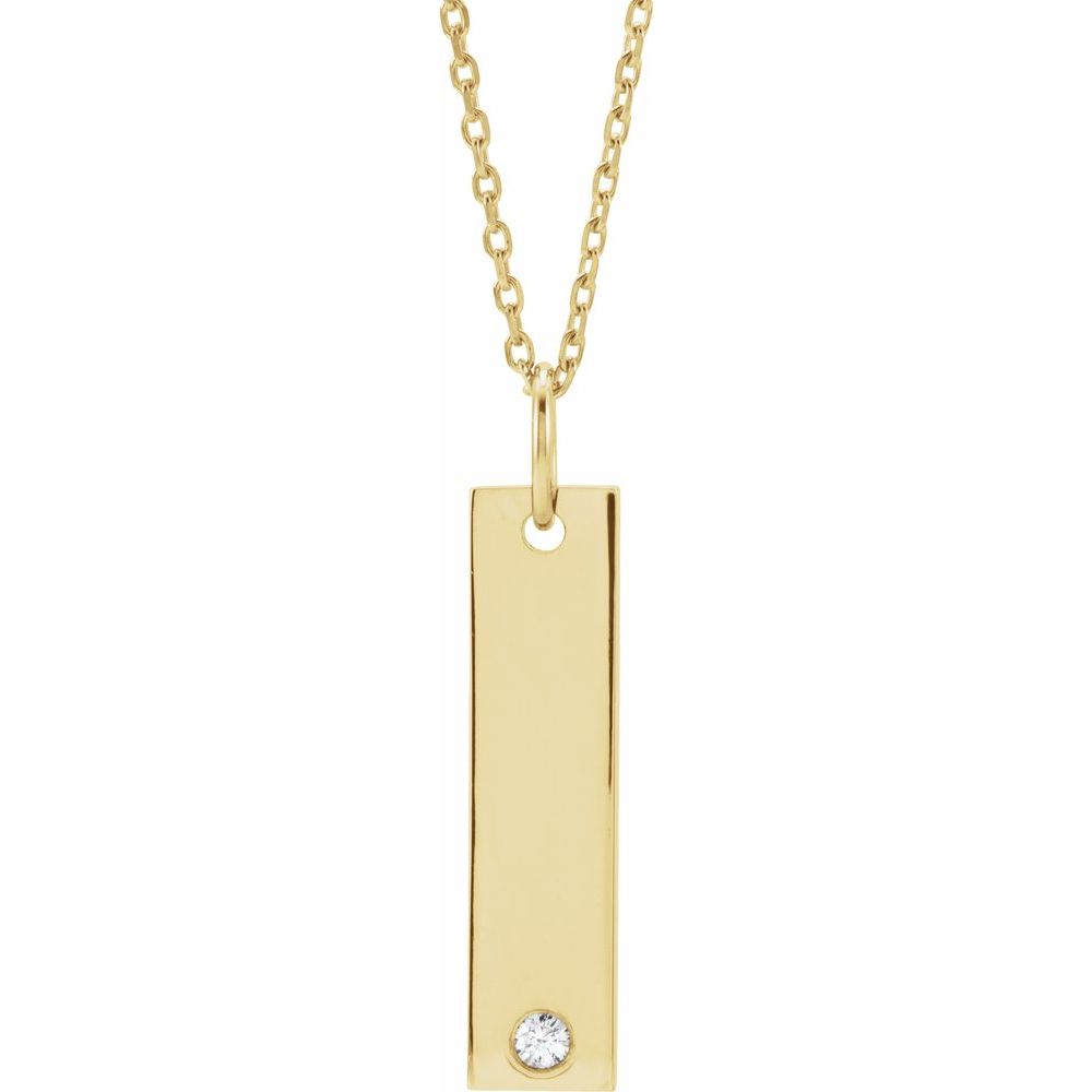 Engravable Diamond Bar Chain