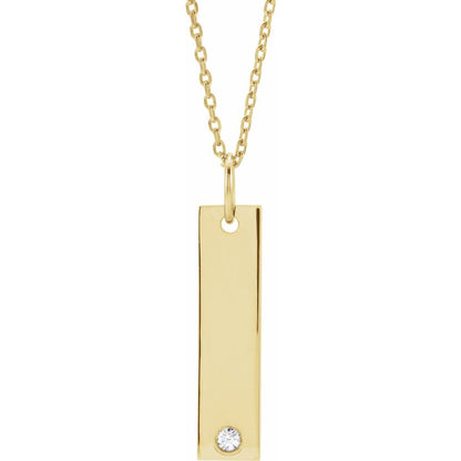 Engravable Diamond Bar Chain