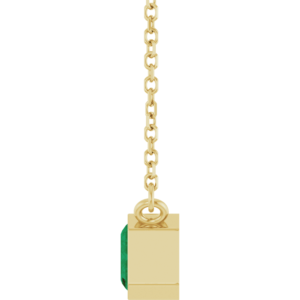 Betty Emerald Bezel Necklace