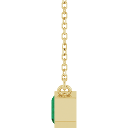 Betty Emerald Bezel Necklace