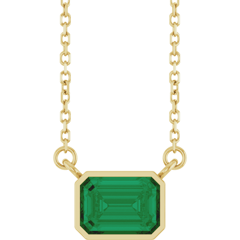 Betty Emerald Bezel Necklace
