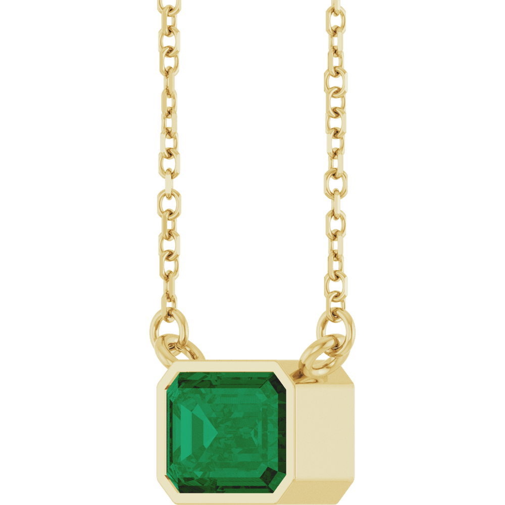 Betty Emerald Bezel Necklace