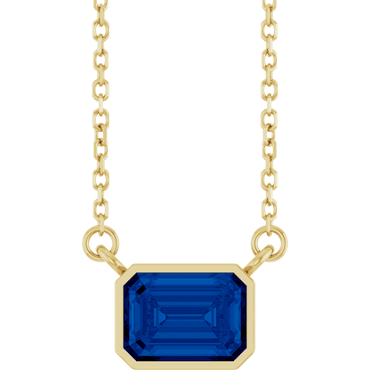 Betty Emerald Bezel Necklace