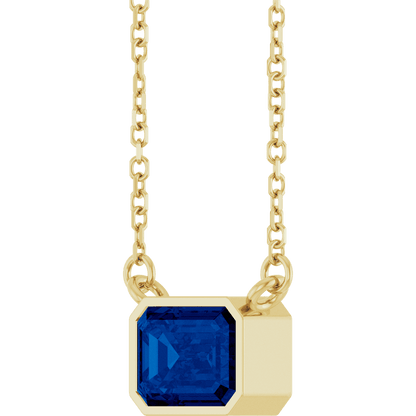 Betty Emerald Bezel Necklace