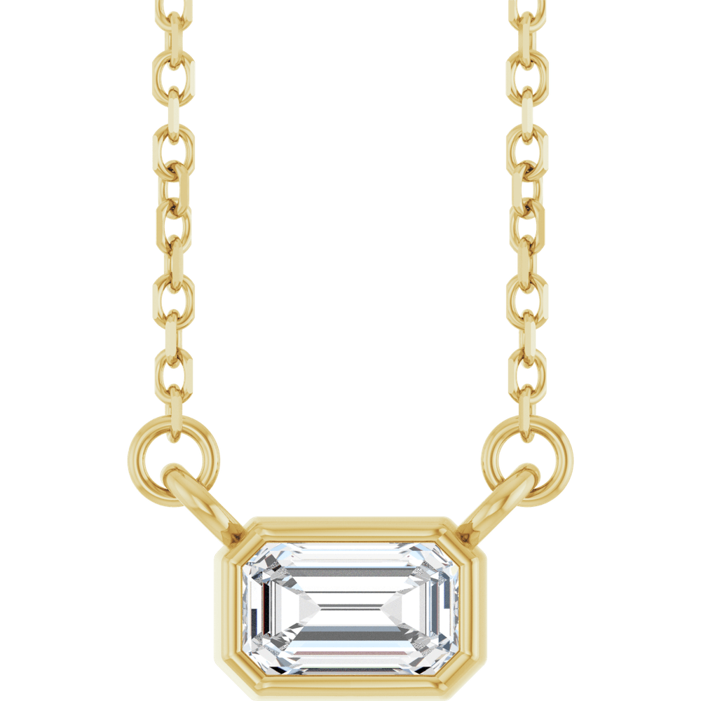 Betty Emerald Bezel Necklace