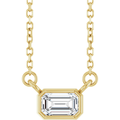 Betty Emerald Bezel Necklace