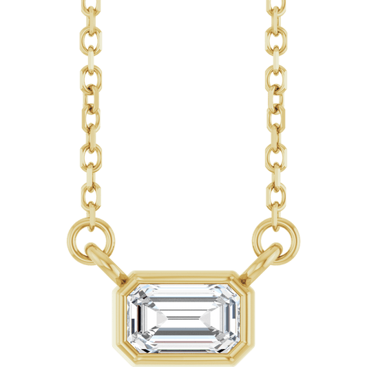 Betty Emerald Bezel Necklace