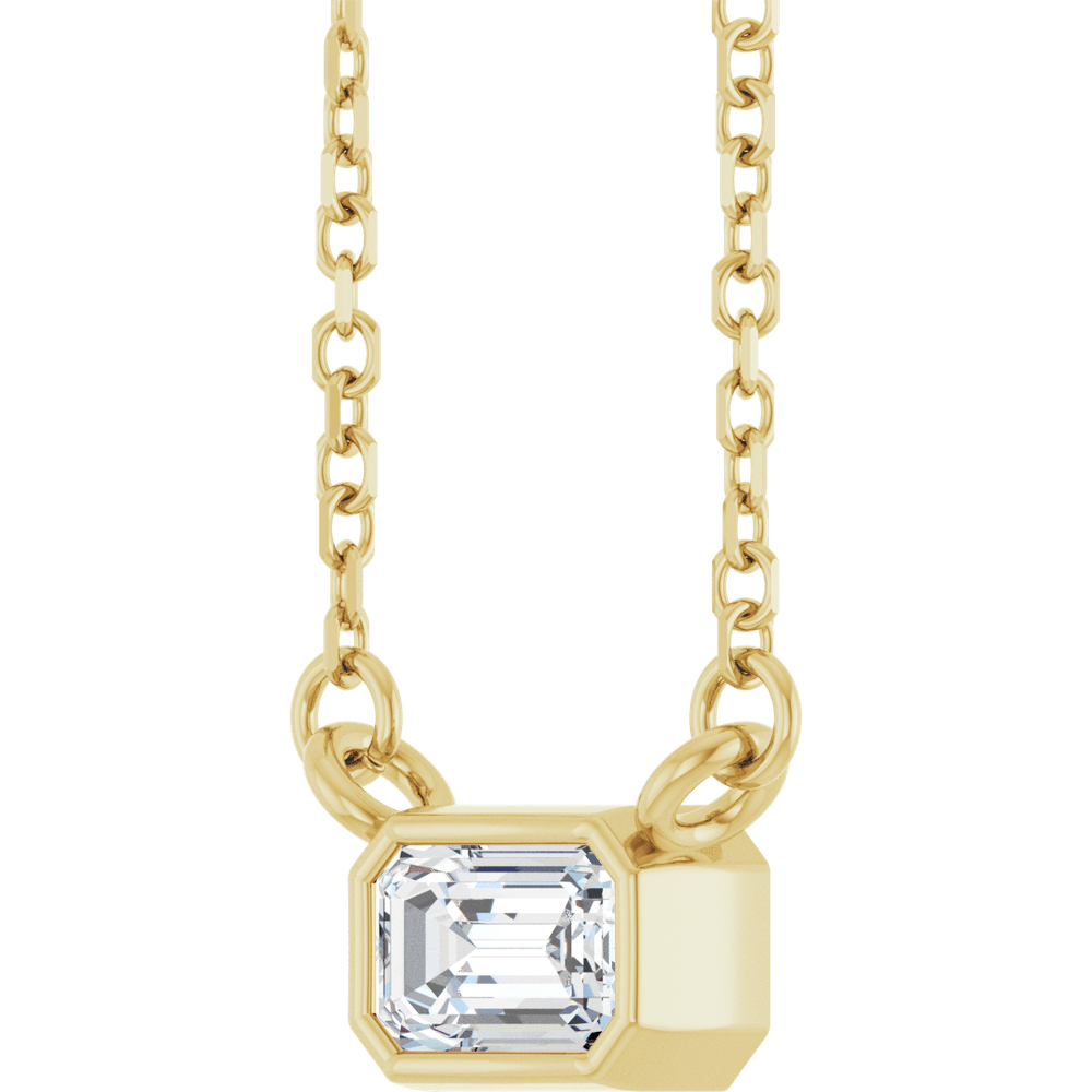 Betty Emerald Bezel Necklace