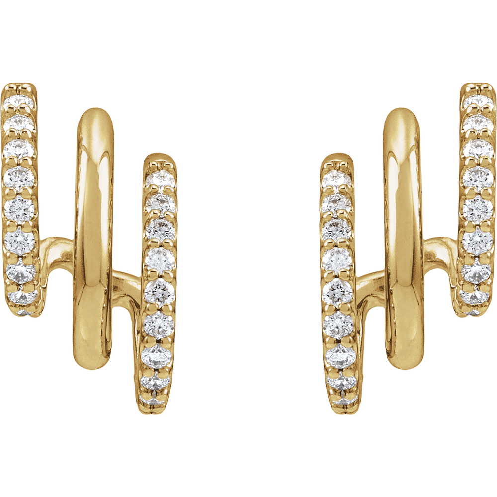 Ivy Triple Diamond J-Hoop Earrings