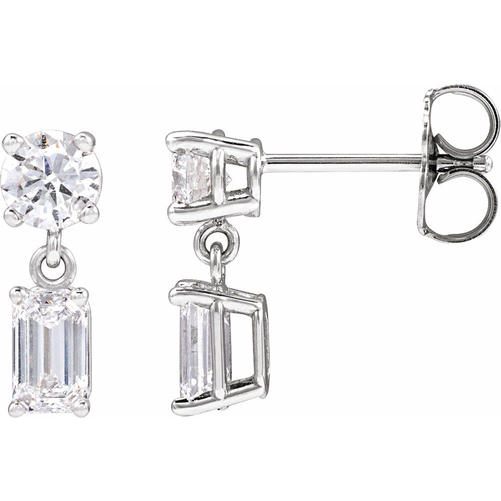 Riley Two Stone Lab Diamond Earrings