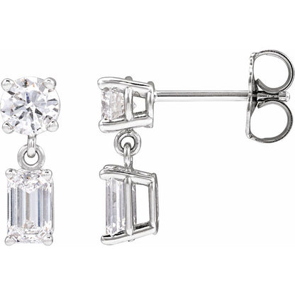 Riley Two Stone Lab Diamond Earrings