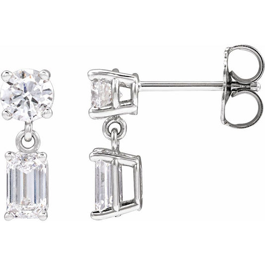 Riley Two Stone Lab Diamond Earrings