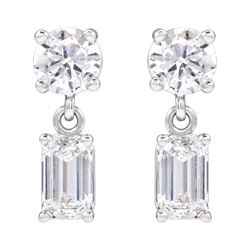 Riley Two Stone Lab Diamond Earrings