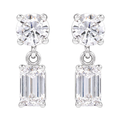 Riley Two Stone Lab Diamond Earrings