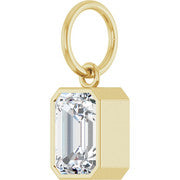 Lane Lab Bezel Emerald Charm - angled view