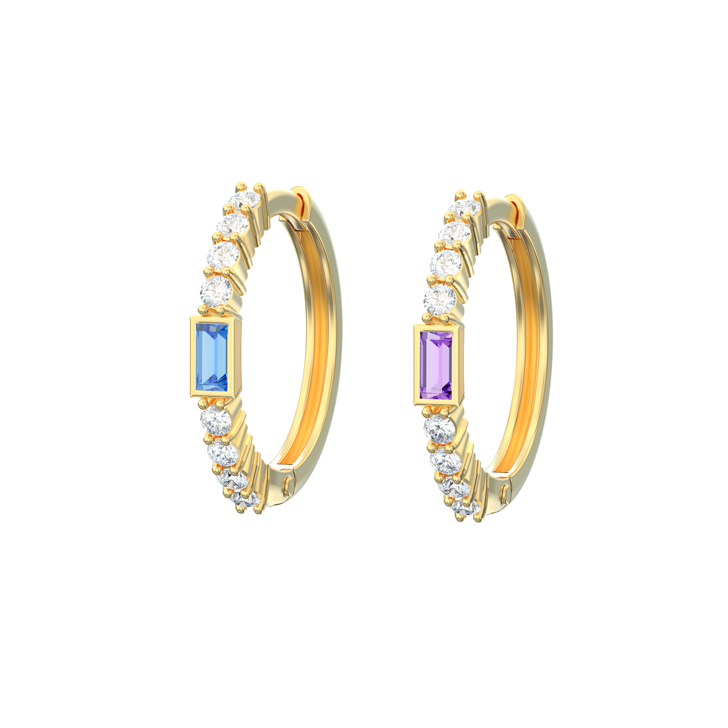 Bridget Gemstone and Diamond Huggies