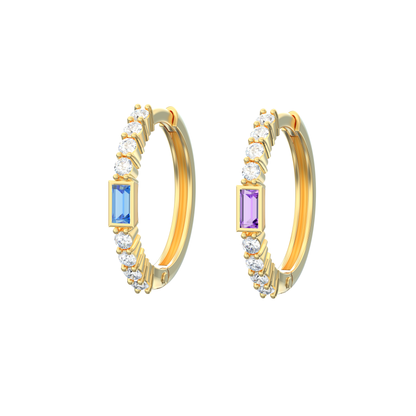 Bridget Gemstone and Diamond Huggies