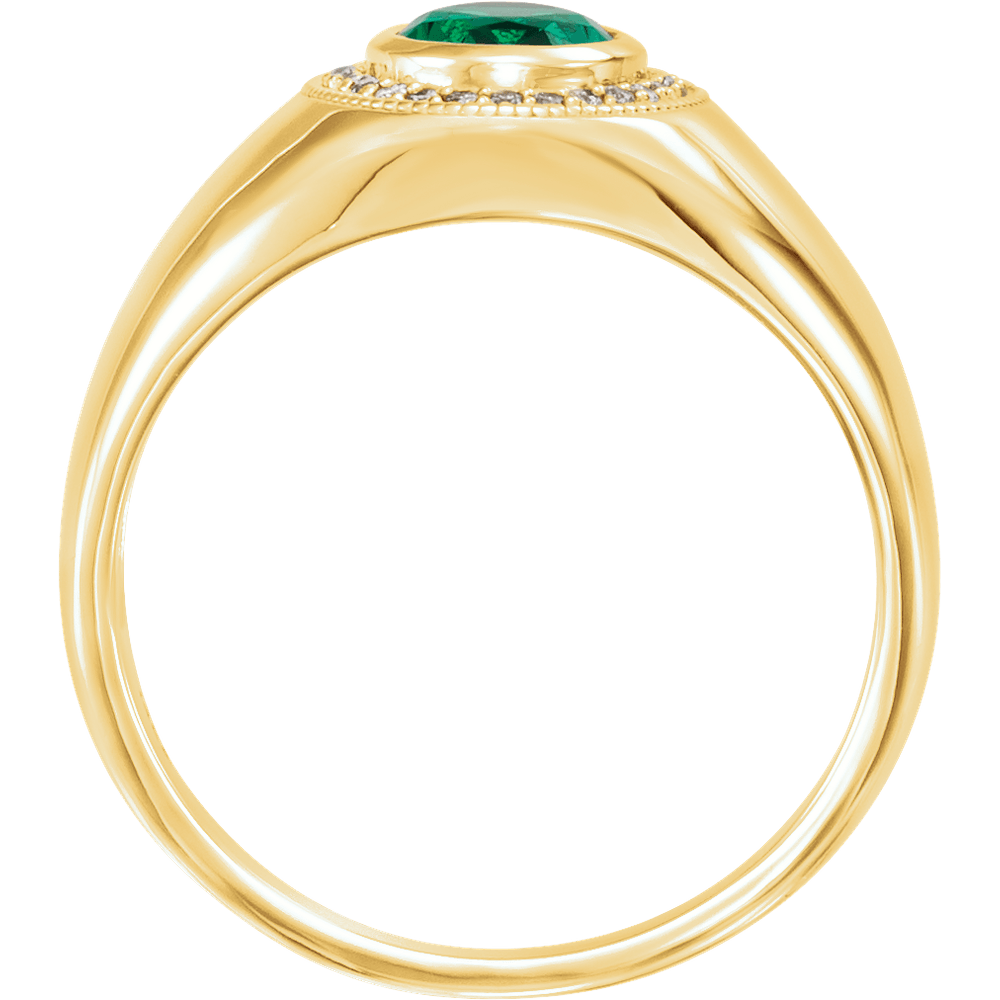 Emerald Lab Diamond Halo Ring