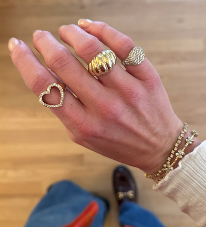 Twisted Diamond Dome Ring