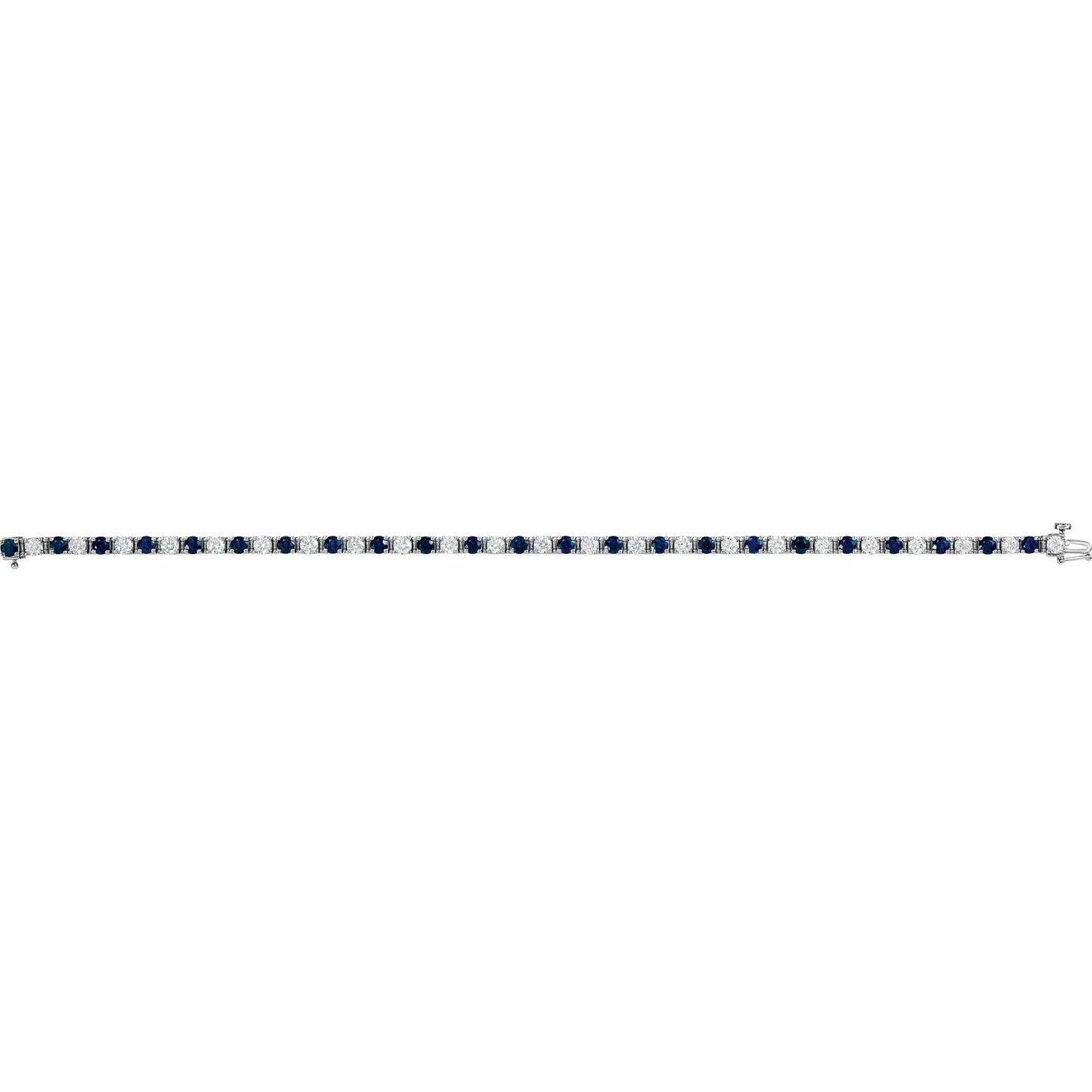 Sapphire and Diamond Alternating Tennis Bracelet
