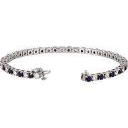 Sapphire and Diamond Alternating Tennis Bracelet