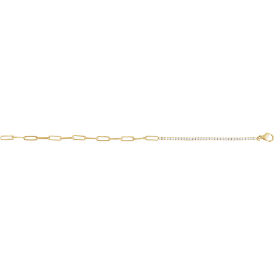 Adair Paperclip & Diamond Tennis Bracelet