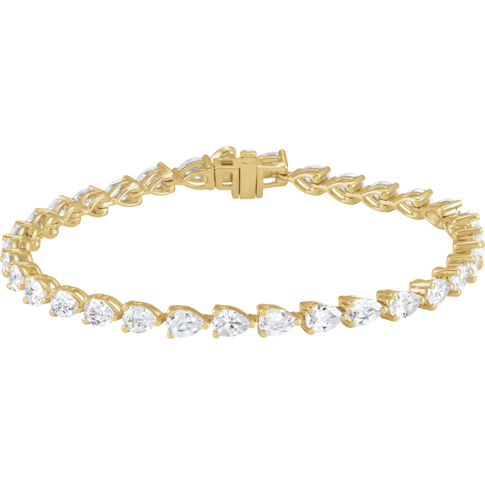 Ella Pear Lab Diamond Tennis Bracelet