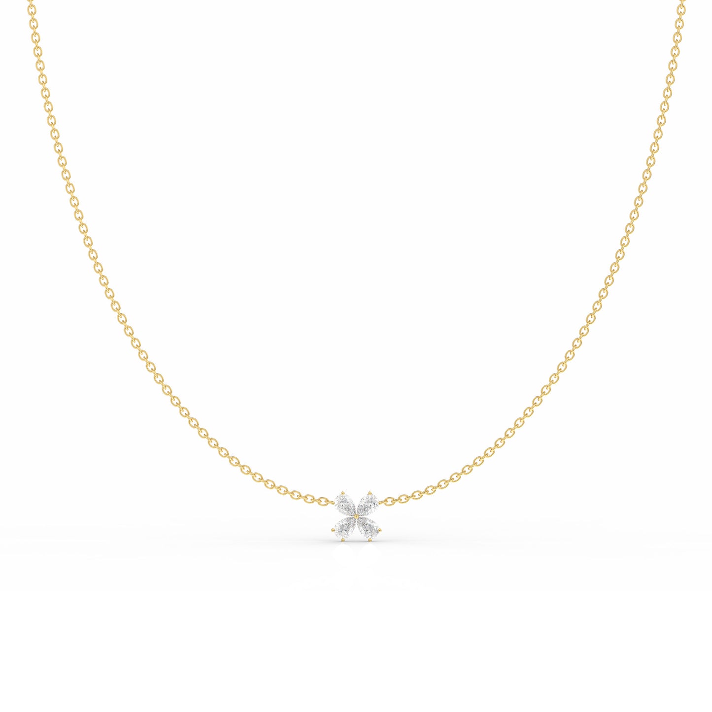 Floating Water Lily Diamond Necklace