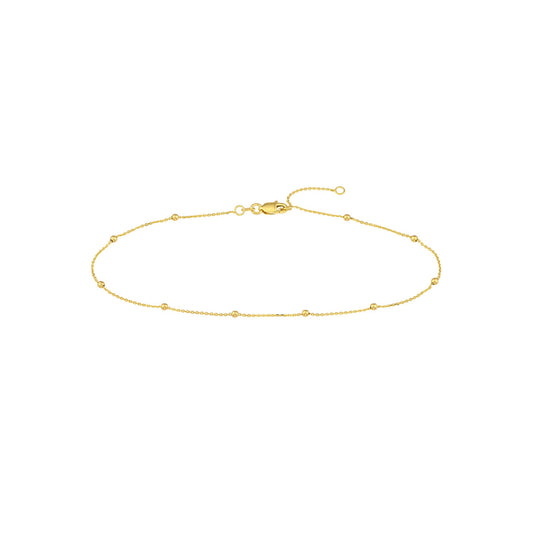 Gold Bead Station Anklet