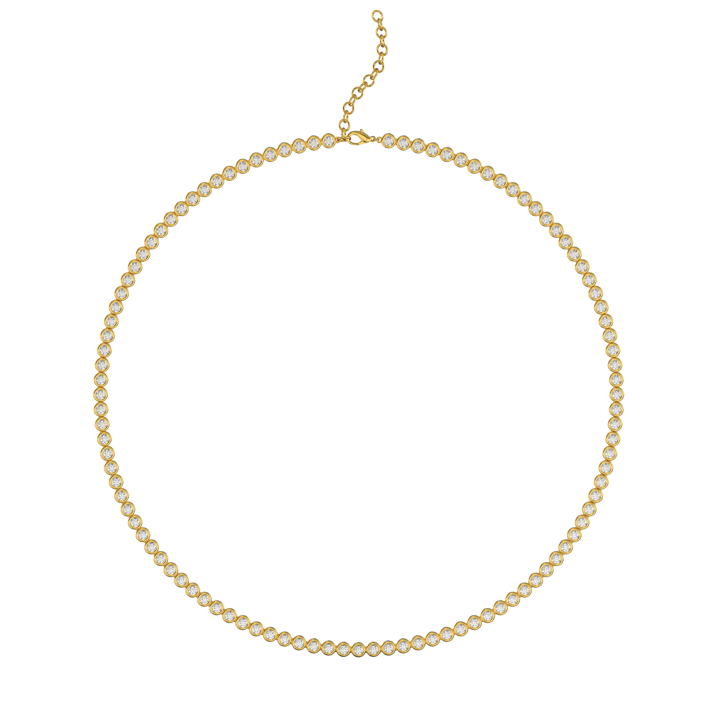 Round Bezel Tennis Necklace