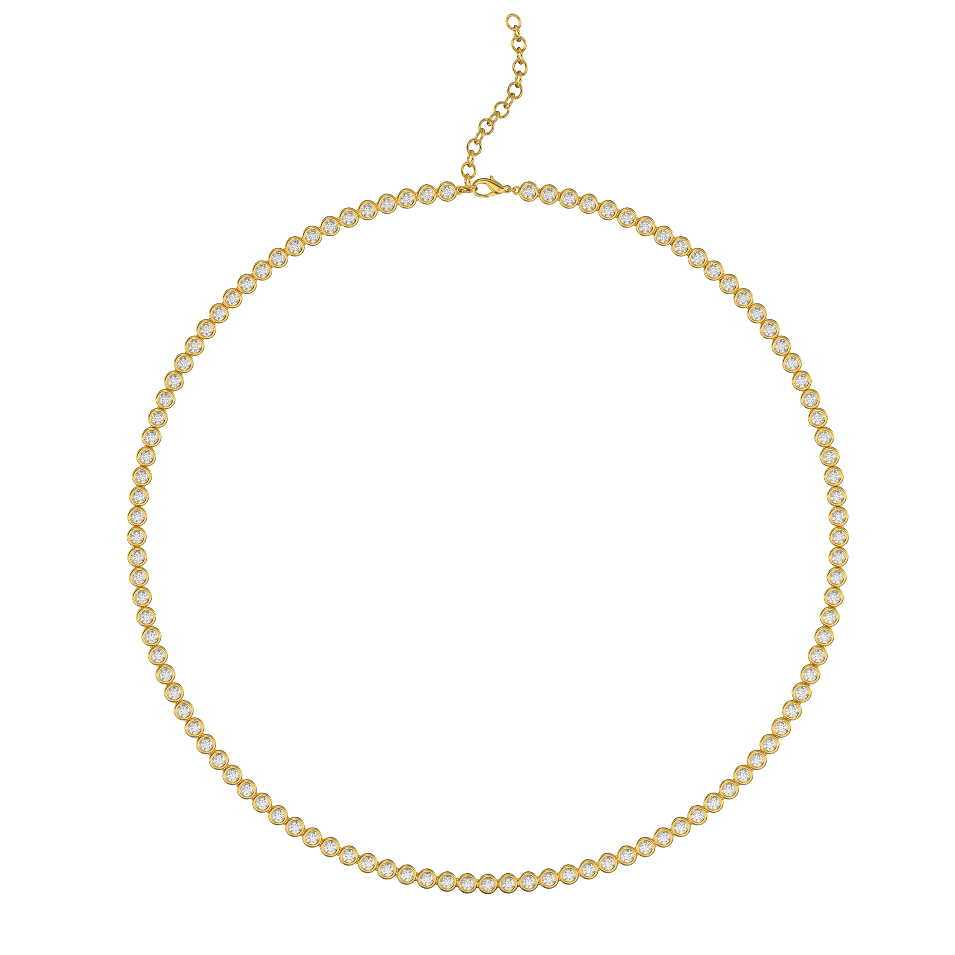 Round Bezel Tennis Necklace