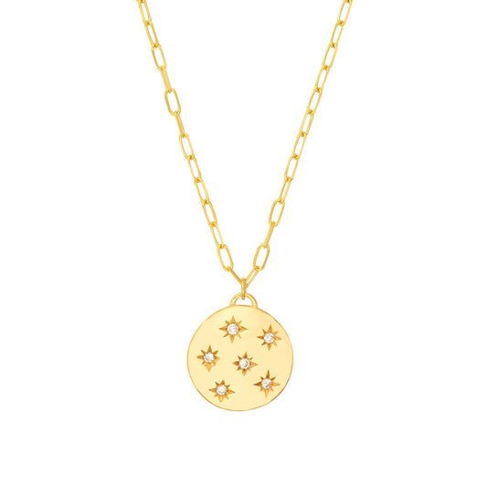 Diamond Star Medallion Necklace