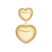 Double Puff Heart Drop Earrings