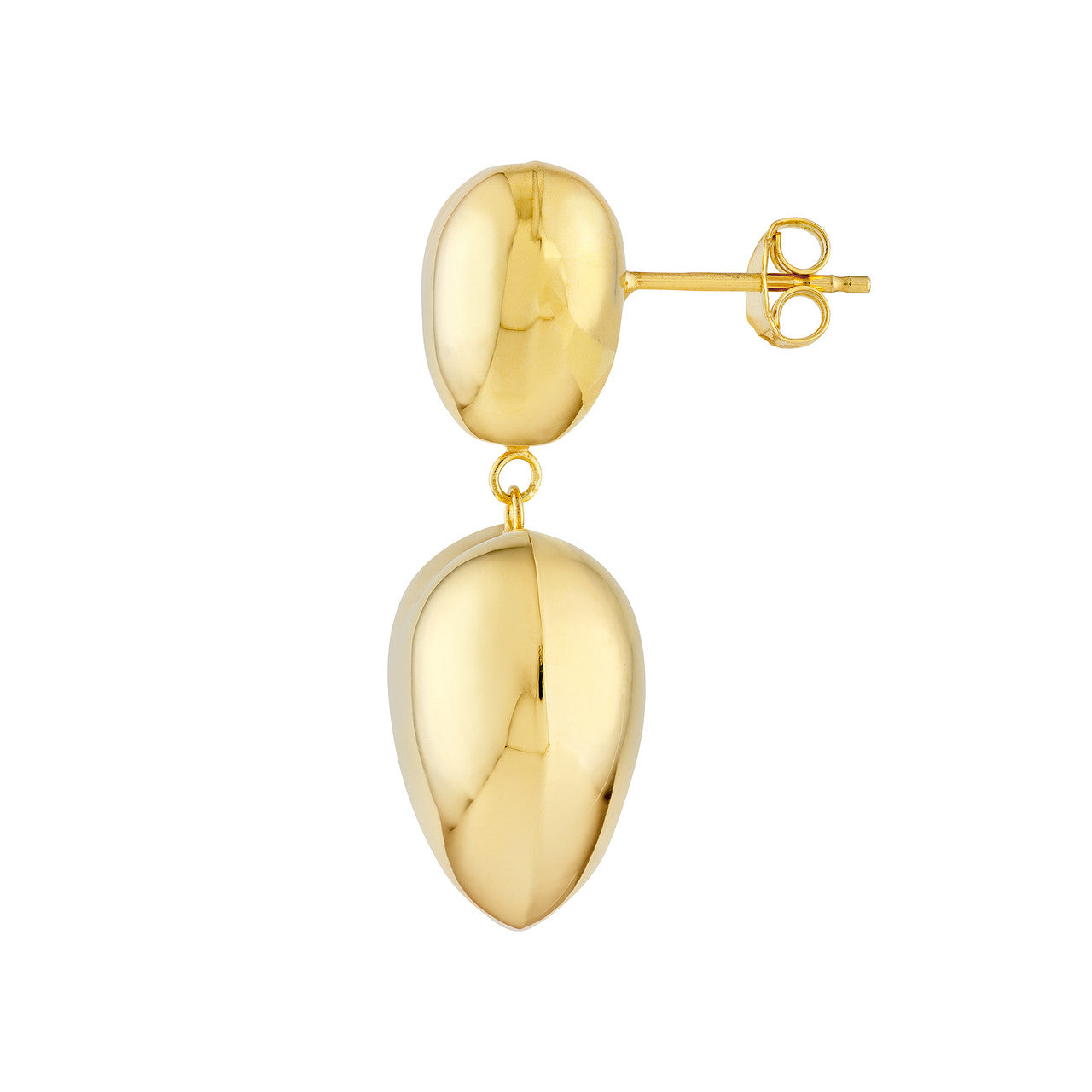 Double Puff Heart Drop Earrings