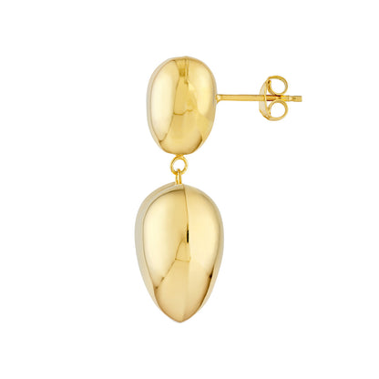 Double Puff Heart Drop Earrings