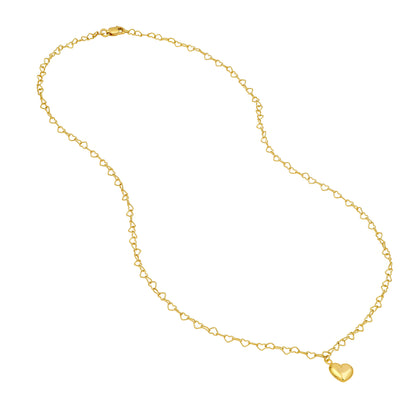 Puffy Heart Charm & Chain