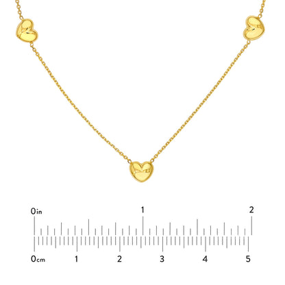 Puffy Heart Station Necklace