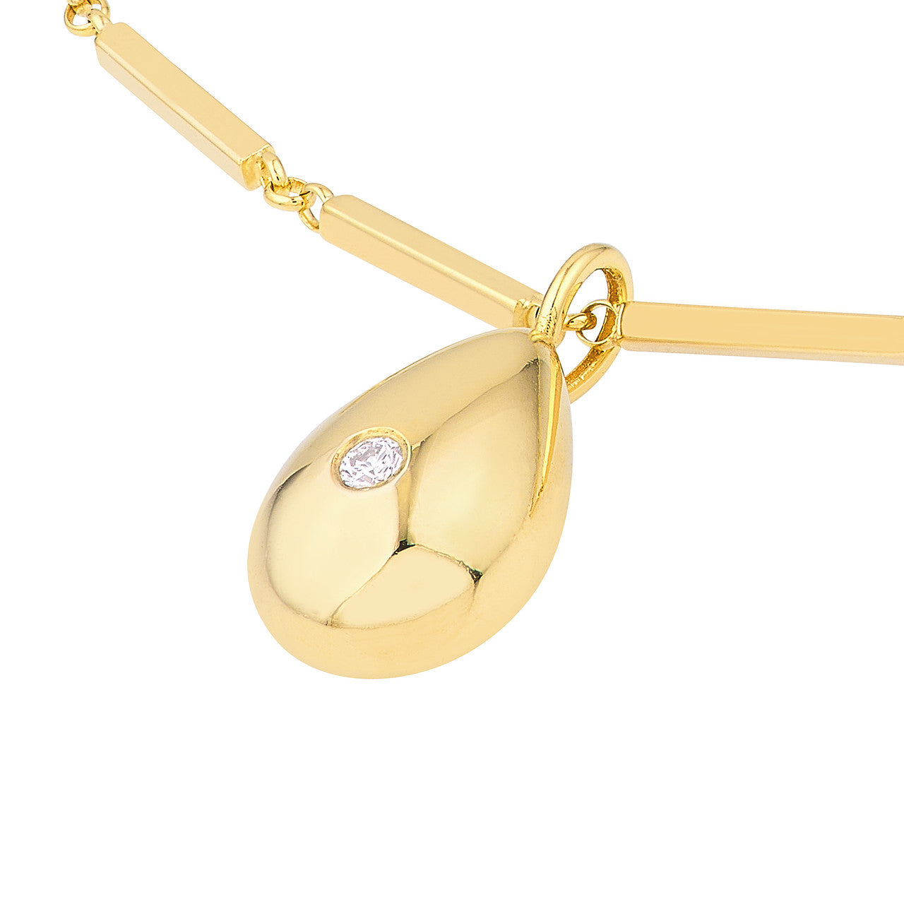 Oval Diamond Charm