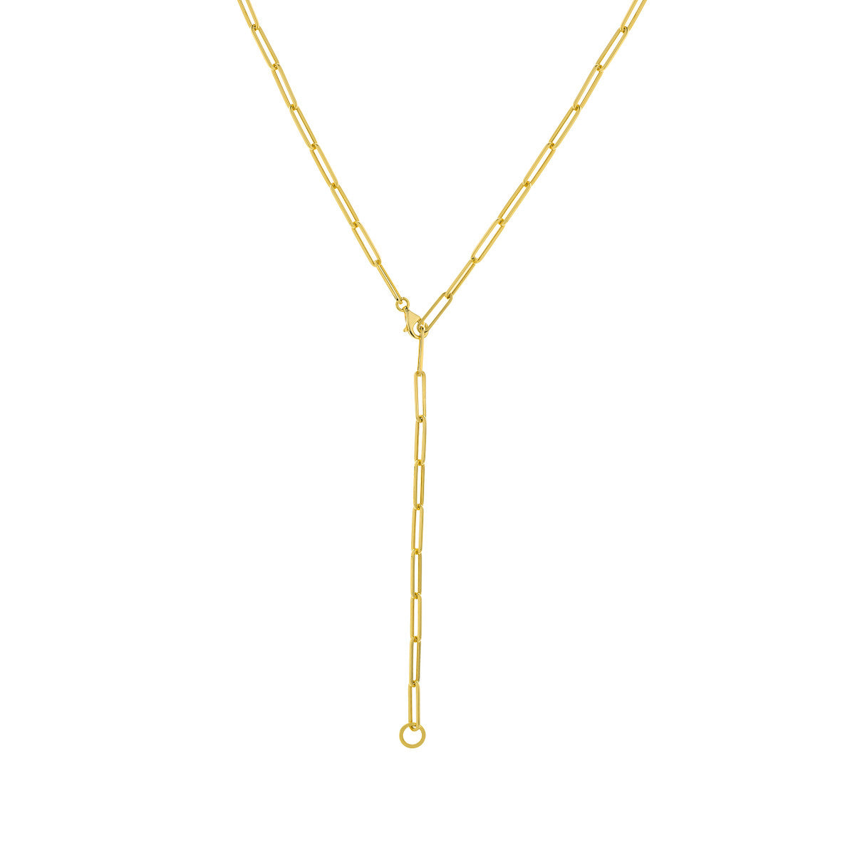Paper Clip Split Chain with Pear Lock