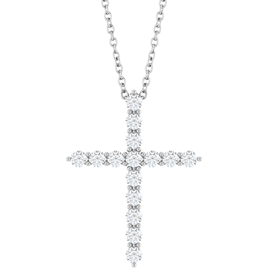 Rhodes Diamond Cross Necklace