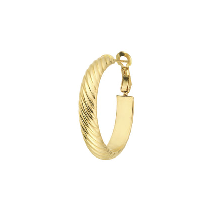 Cable Gold Hoops