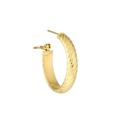 Cable Gold Hoops