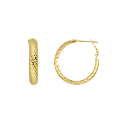 Cable Gold Hoops