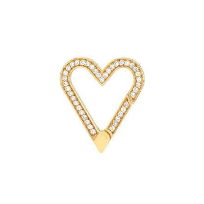Diamond Open Heart Push Lock