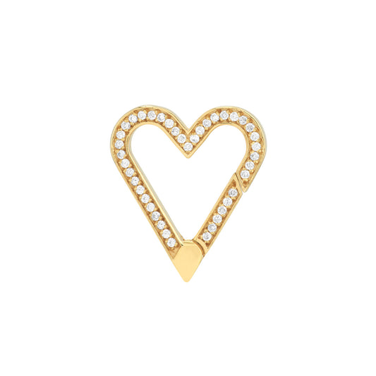 Diamond Open Heart Push Lock