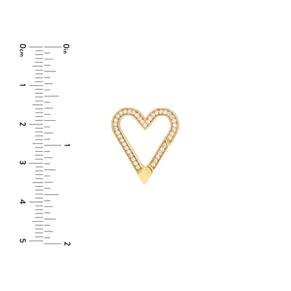 Diamond Open Heart Push Lock