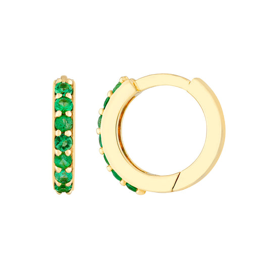 Emerald Row Huggie Earrings