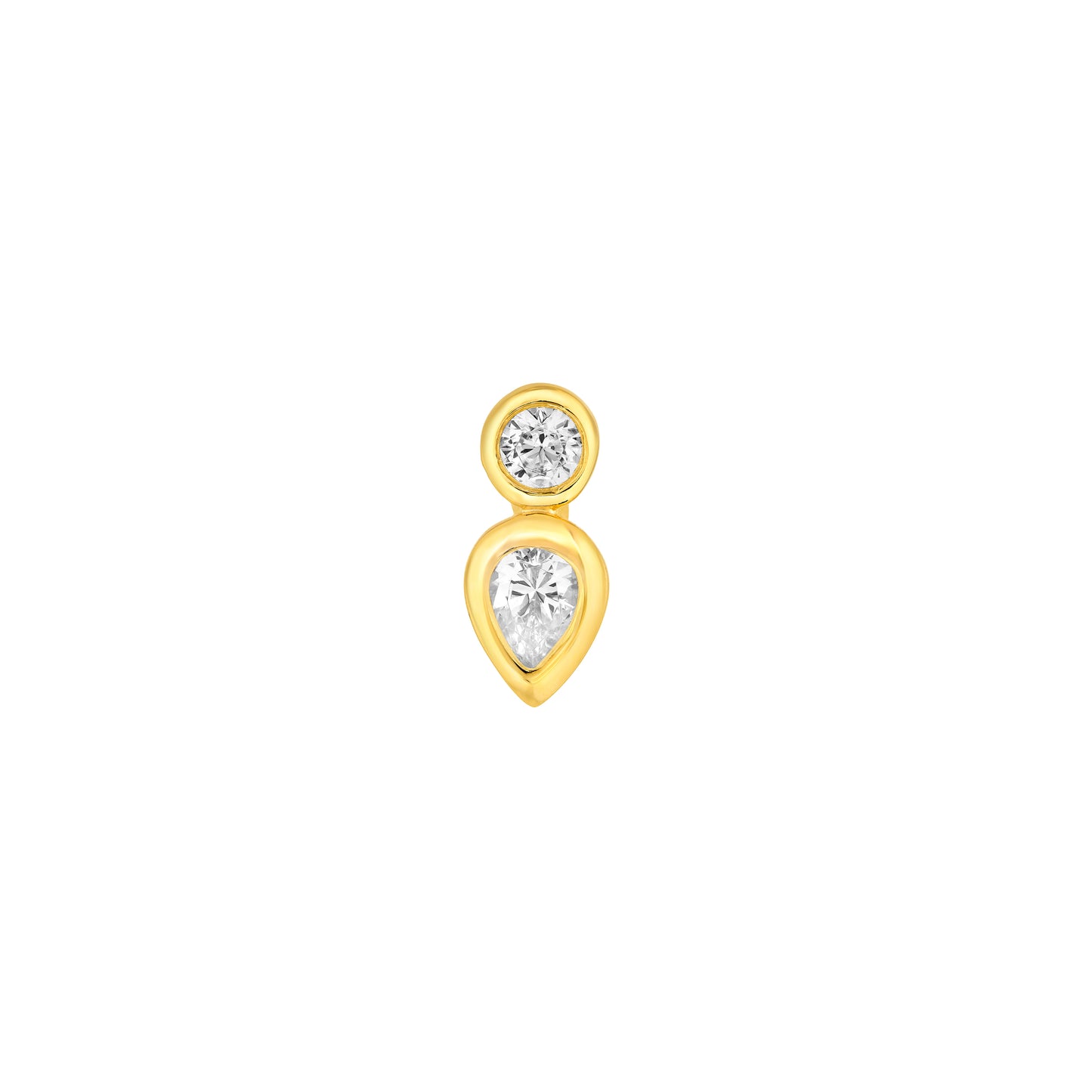 Collins Bezel Round & Pear Earrings