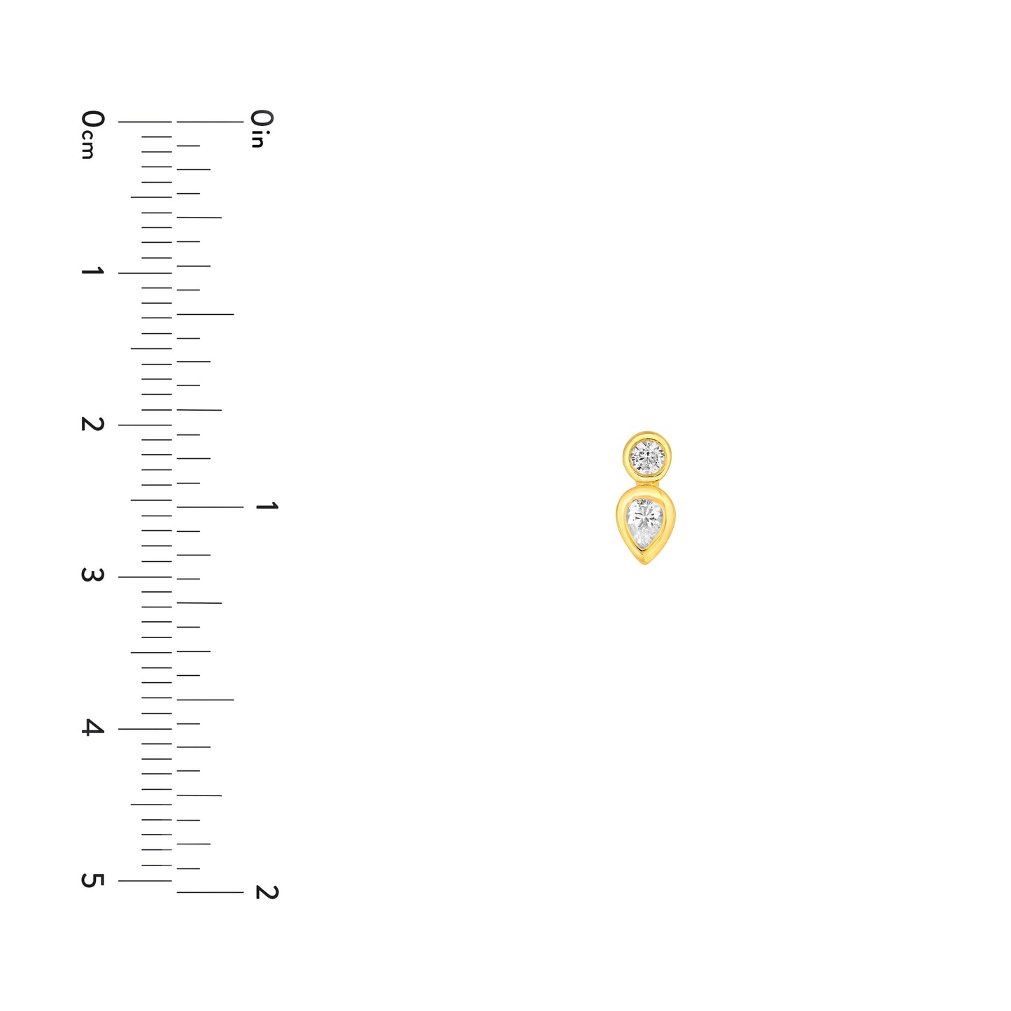 Collins Bezel Round & Pear Earrings