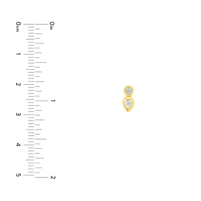 Collins Bezel Round & Pear Earrings